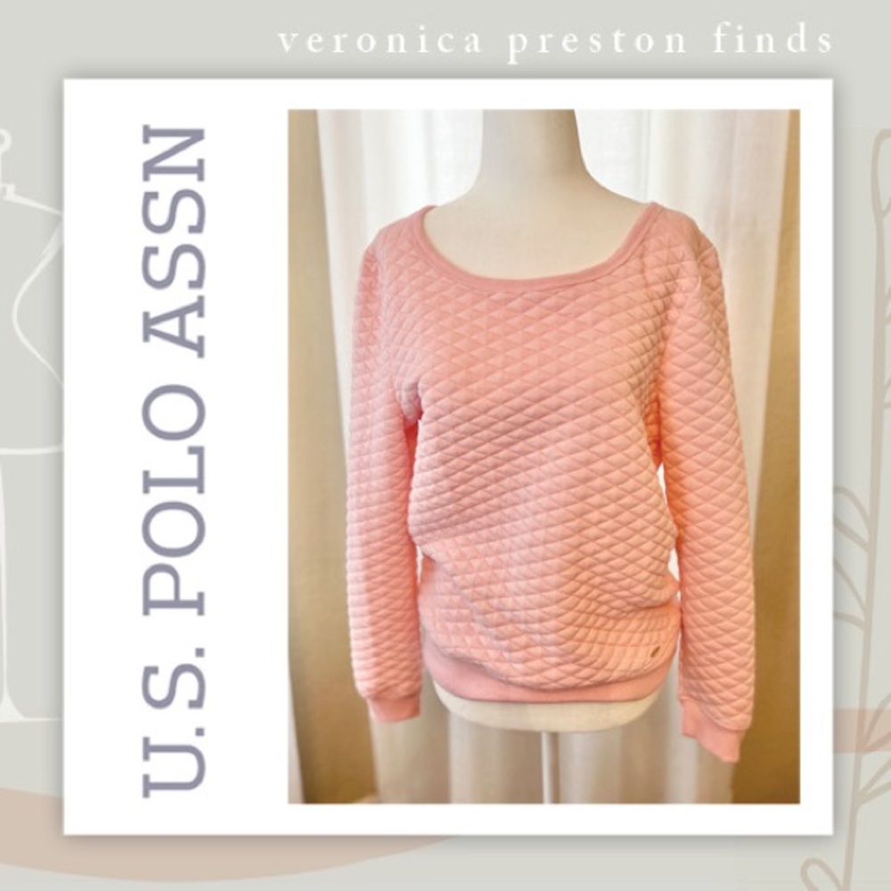 U.S Polo Assn. Pink Quilted Sweatshirt